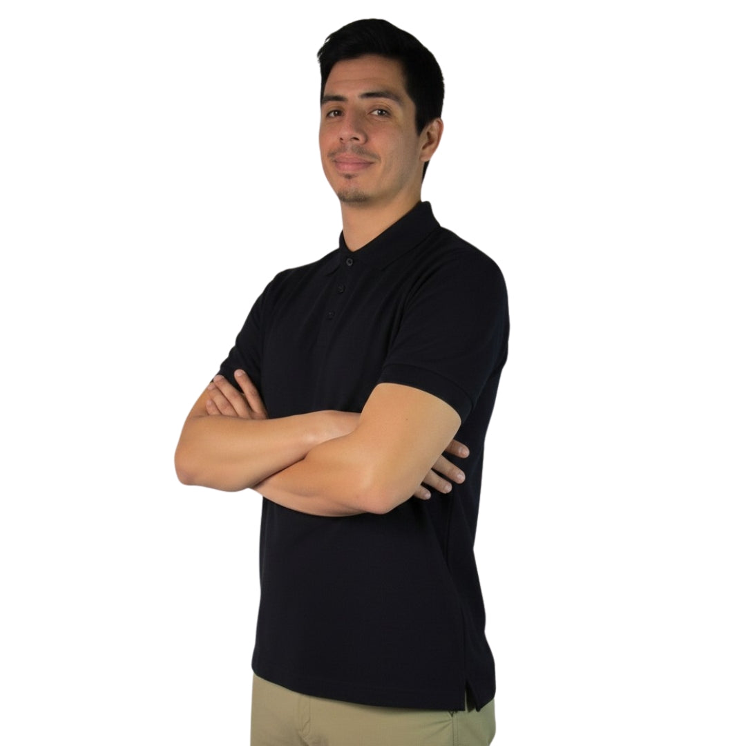 POLERA PIQUE IMPORTACION AZUL