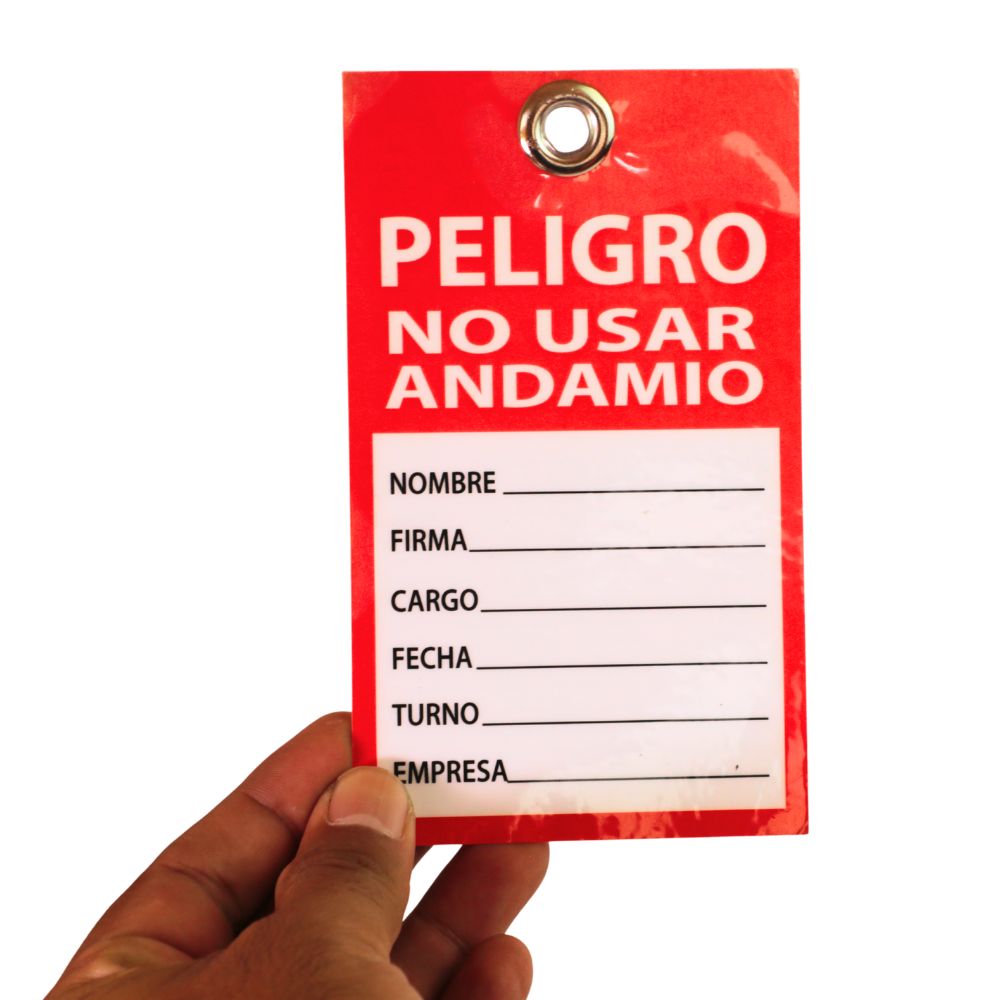 TARJETA ANDAMIO PLAST.ROJA