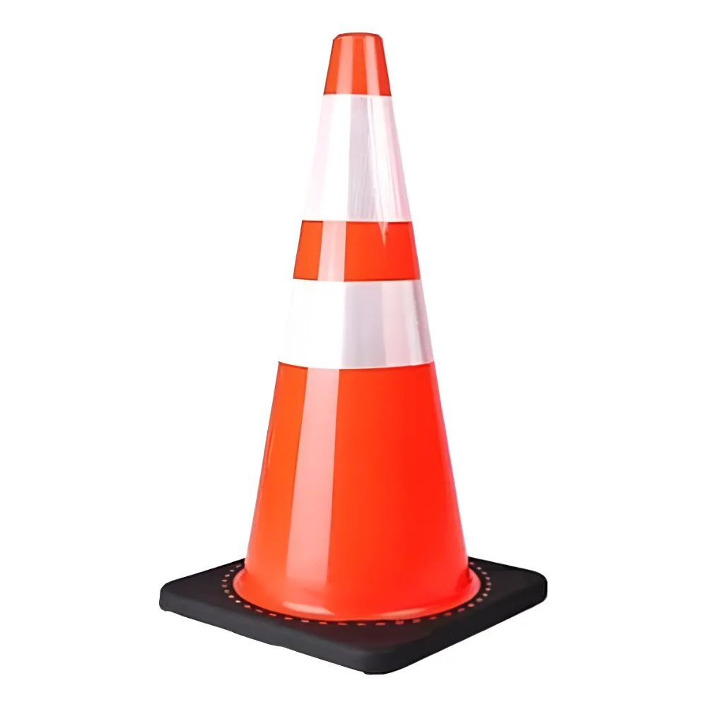 CONO PVC REFLECTANTE NARANJO 28 (BASE NEGRA)