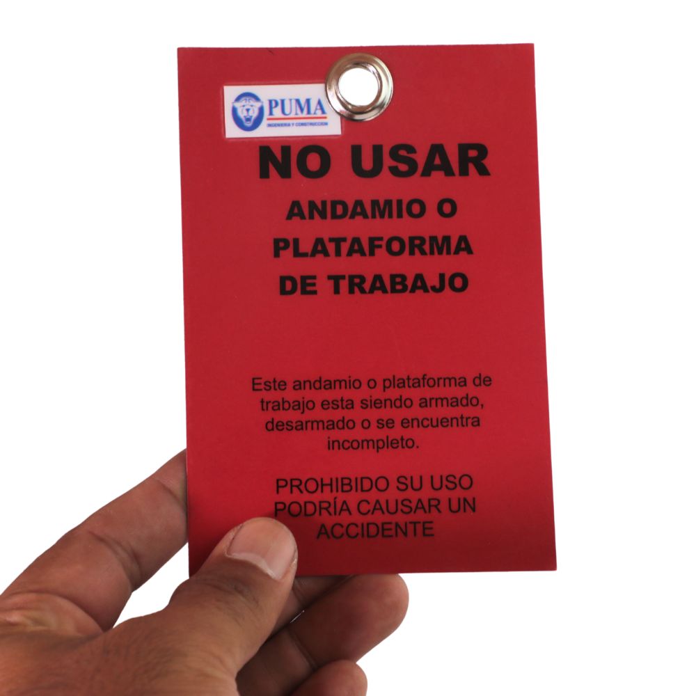 TARJETA NO USA ANDAMIO ROJO (PUMA)