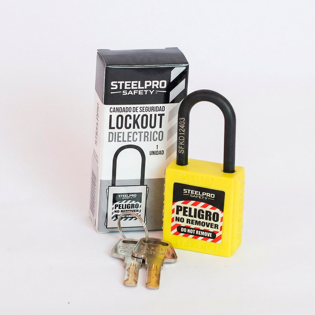 CANDADO STEELPRO DIELECTRICO AMARILLO