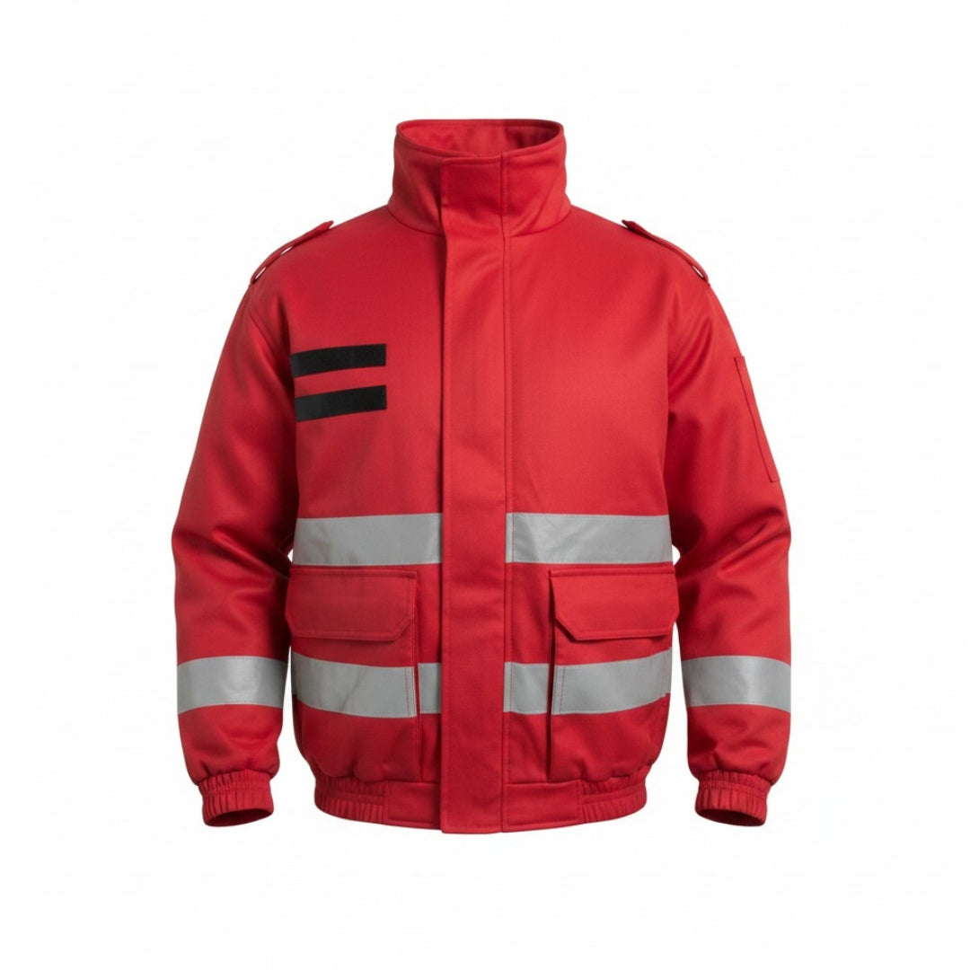 CHAQUETA VIGILANTE M/DESM.ROJO C/MALLA