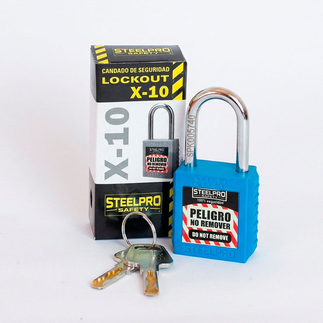 CANDADO STEELPRO X-10 AZUL