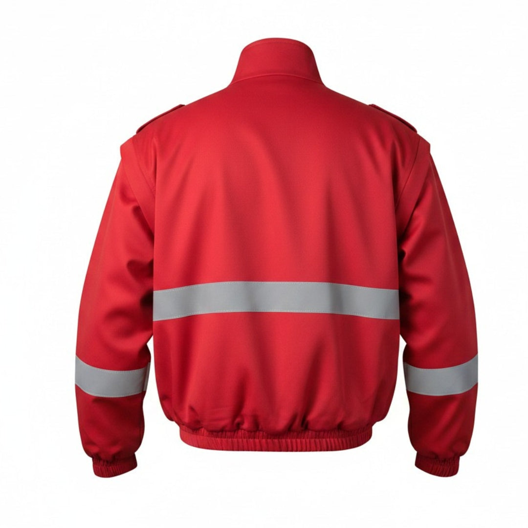 CHAQUETA VIGILANTE M/DESM.ROJO C/MALLA