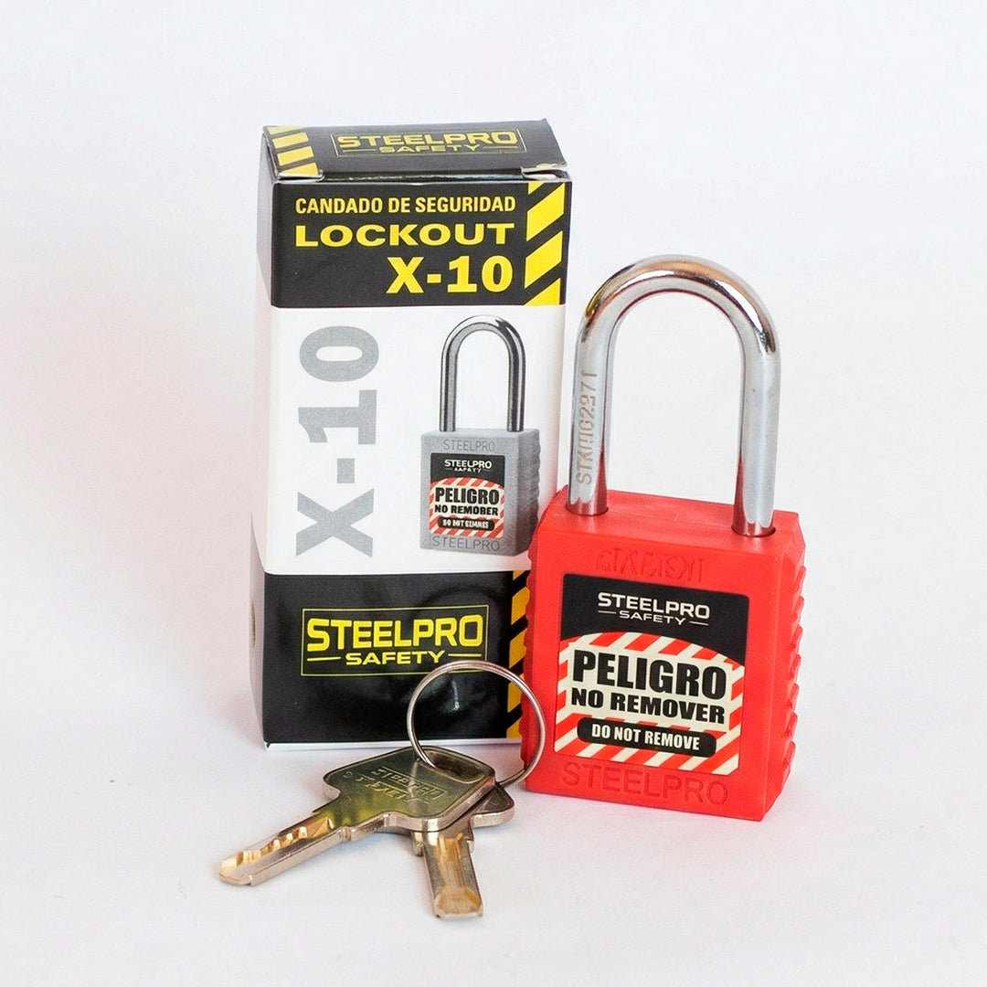 CANDADO STEELPRO X-10 ROJO