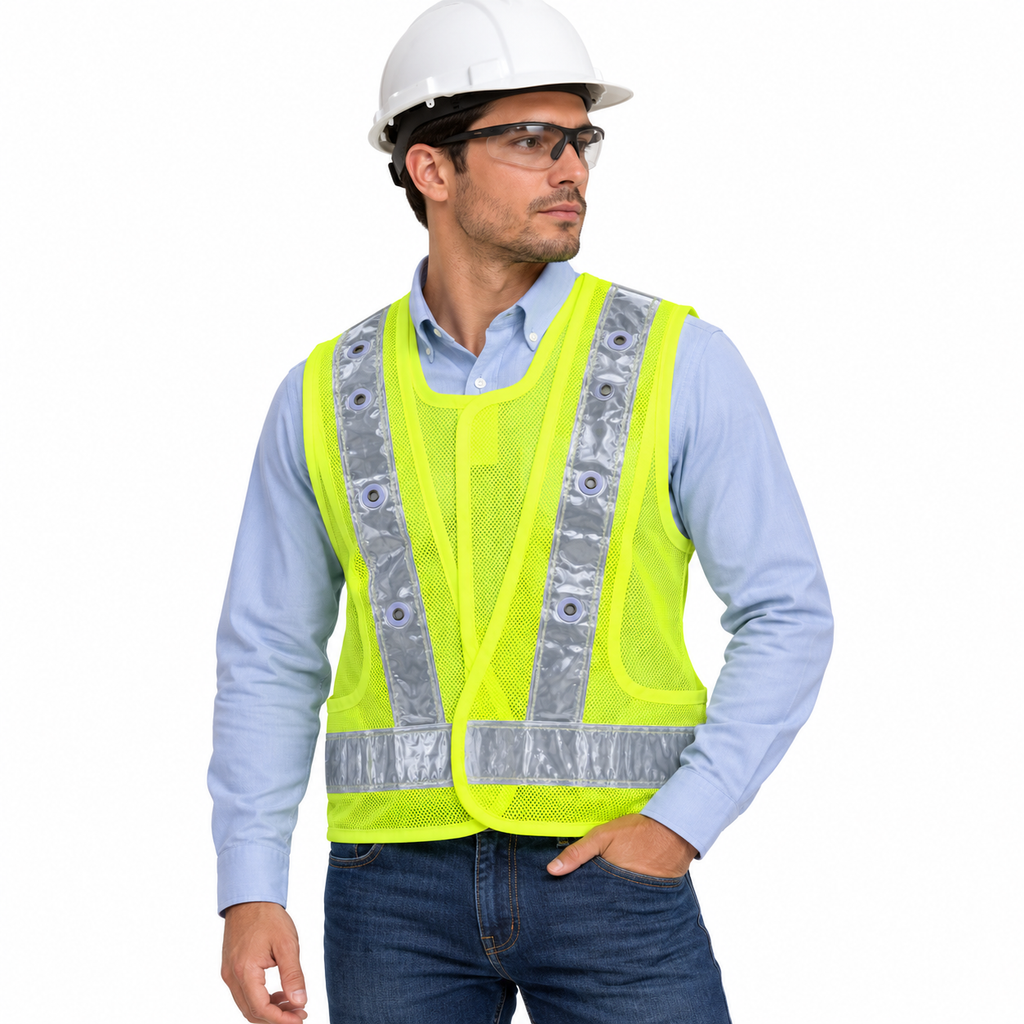 CHALECO FLUOR AMARILLO C/LED C/PILA(2-AA)