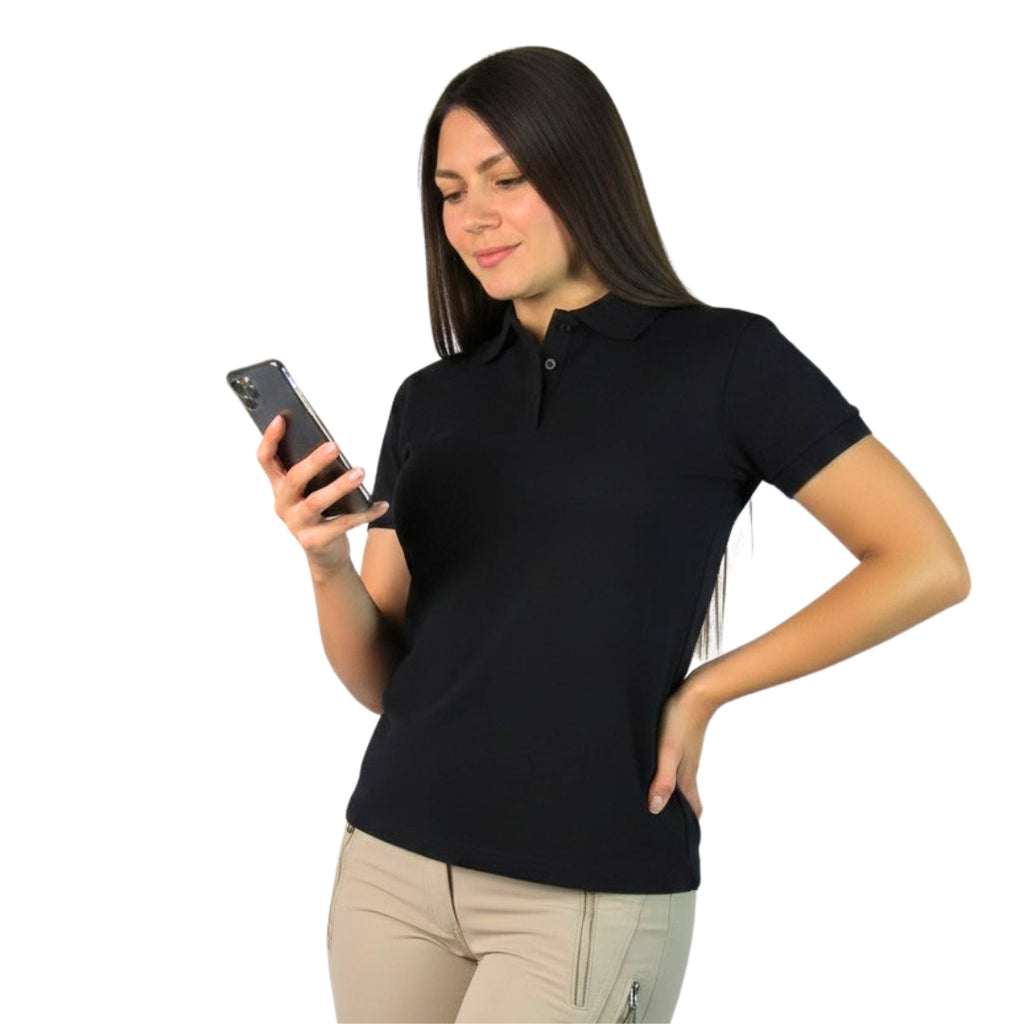 POLERA PIQUE IMPORTACION AZUL DAMA