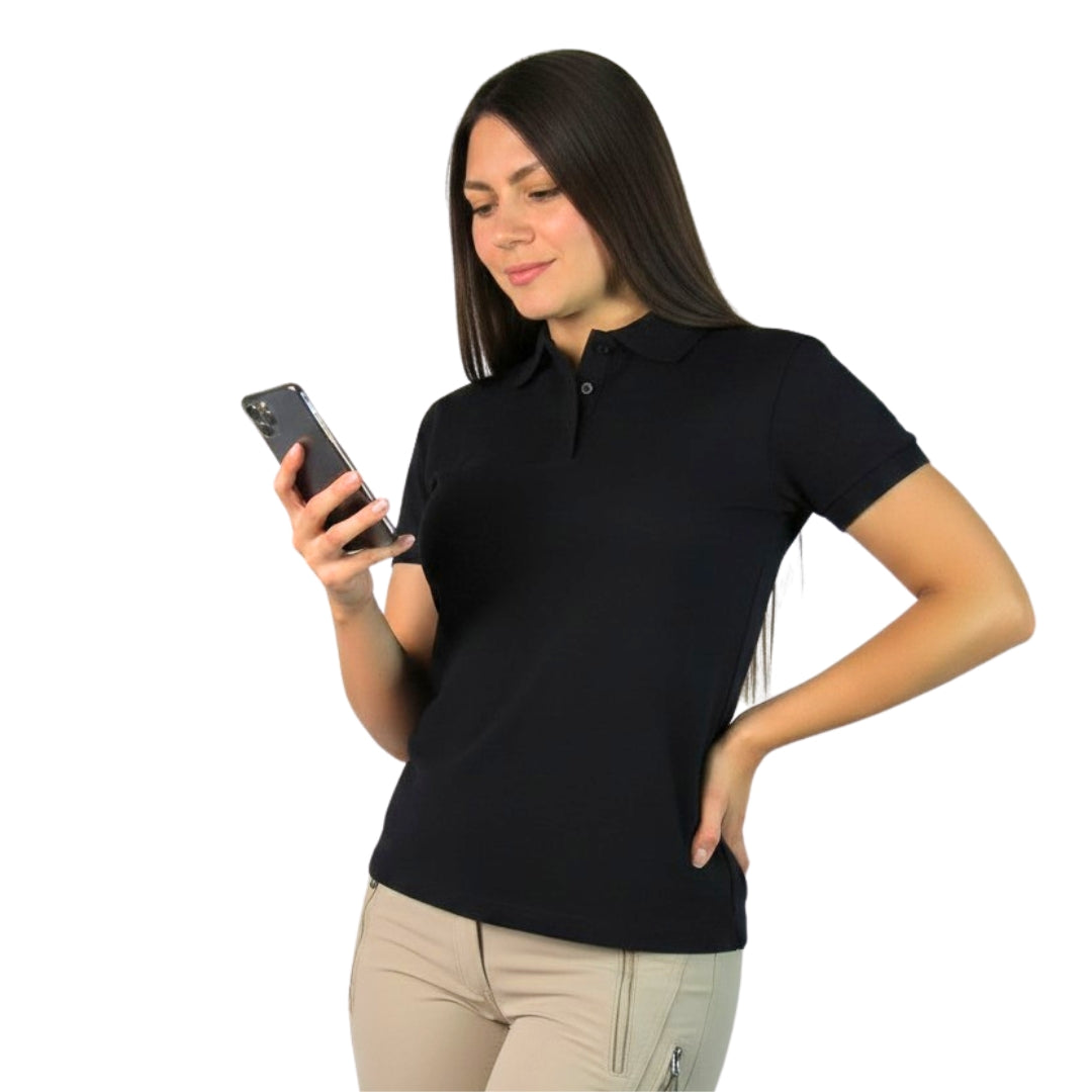 POLERA PIQUE IMPORTACION AZUL DAMA
