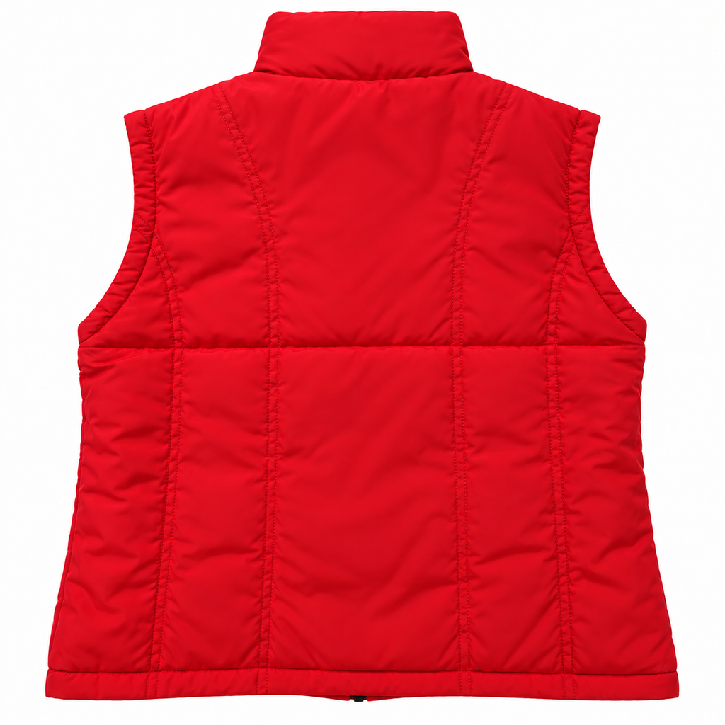 CHALECO MICROFIBRA ROJO C/POLAR DAMA