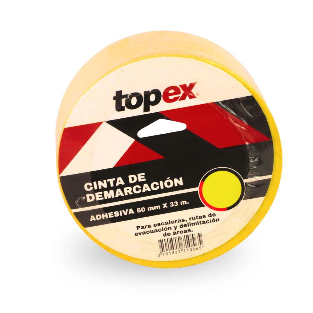CINTA DEMARCAR TOPEX AMARILLO/NEGRO 50MMx33MTS