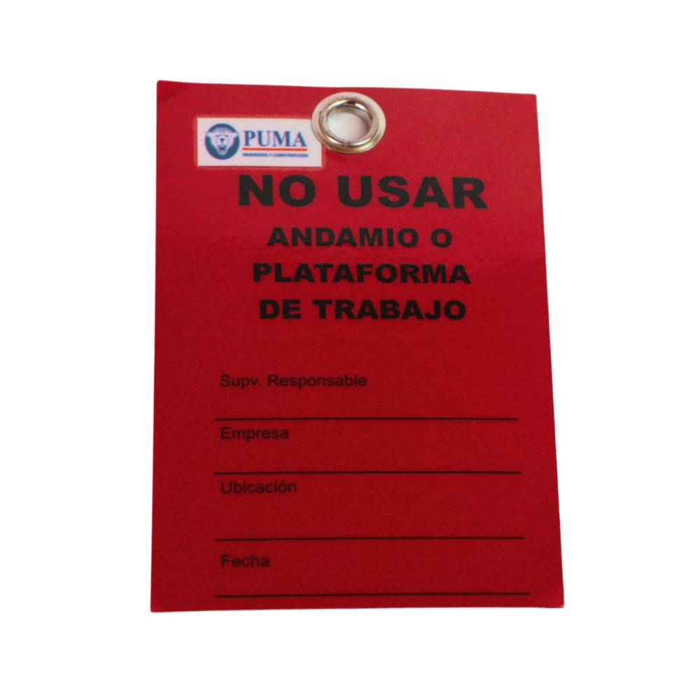 TARJETA NO USA ANDAMIO ROJO (PUMA)