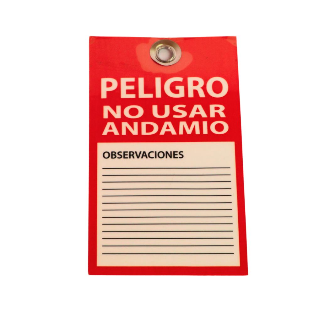 TARJETA ANDAMIO PLAST.ROJA