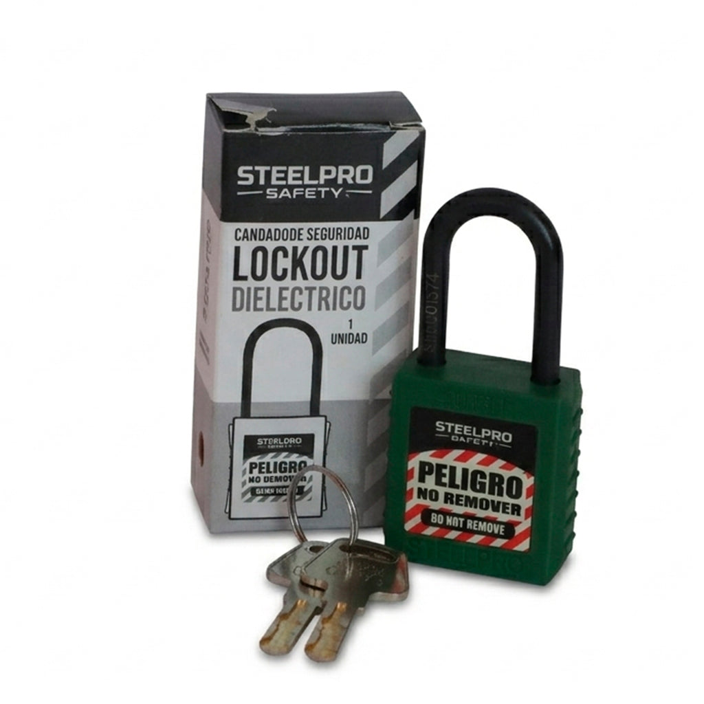 CANDADO STEELPRO DIELECTRICO VERDE