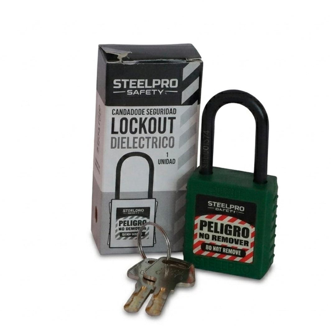 CANDADO STEELPRO DIELECTRICO VERDE