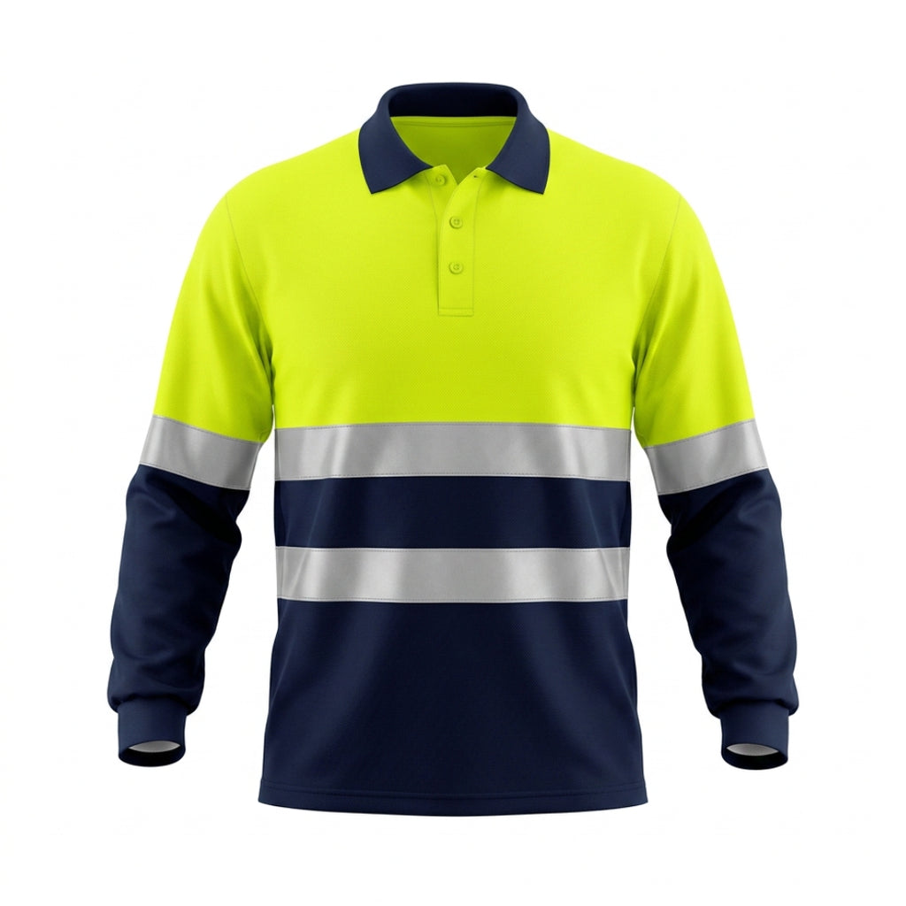 POLERON JAYSON DRY FIT FLUOR AM. C/AZUL