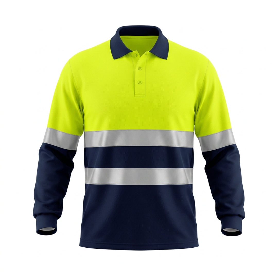 POLERON JAYSON DRY FIT FLUOR AM. C/AZUL