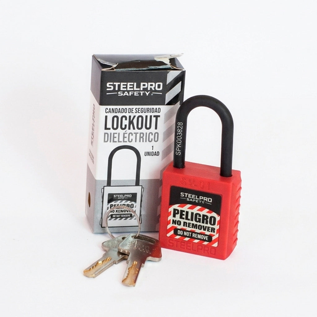 CANDADO STEELPRO DIELECTRICO ROJO