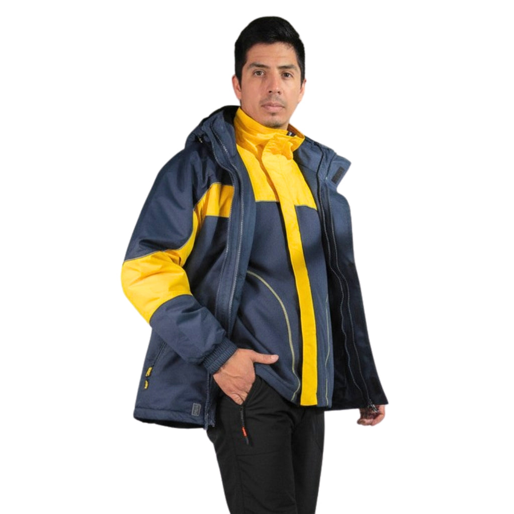 CHAQUETA 2EN1 VARON AZUL/AMARILLO