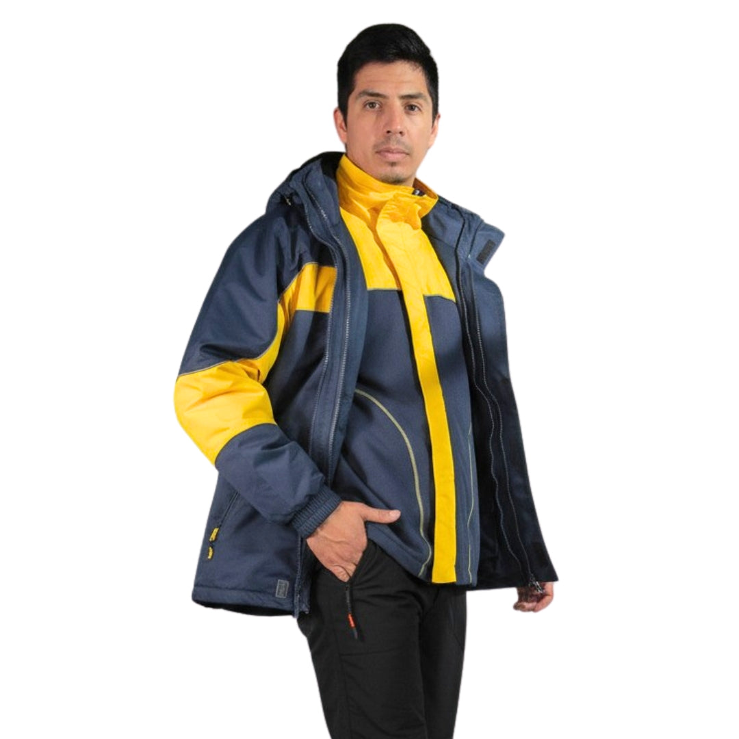 CHAQUETA 2EN1 VARON AZUL/AMARILLO