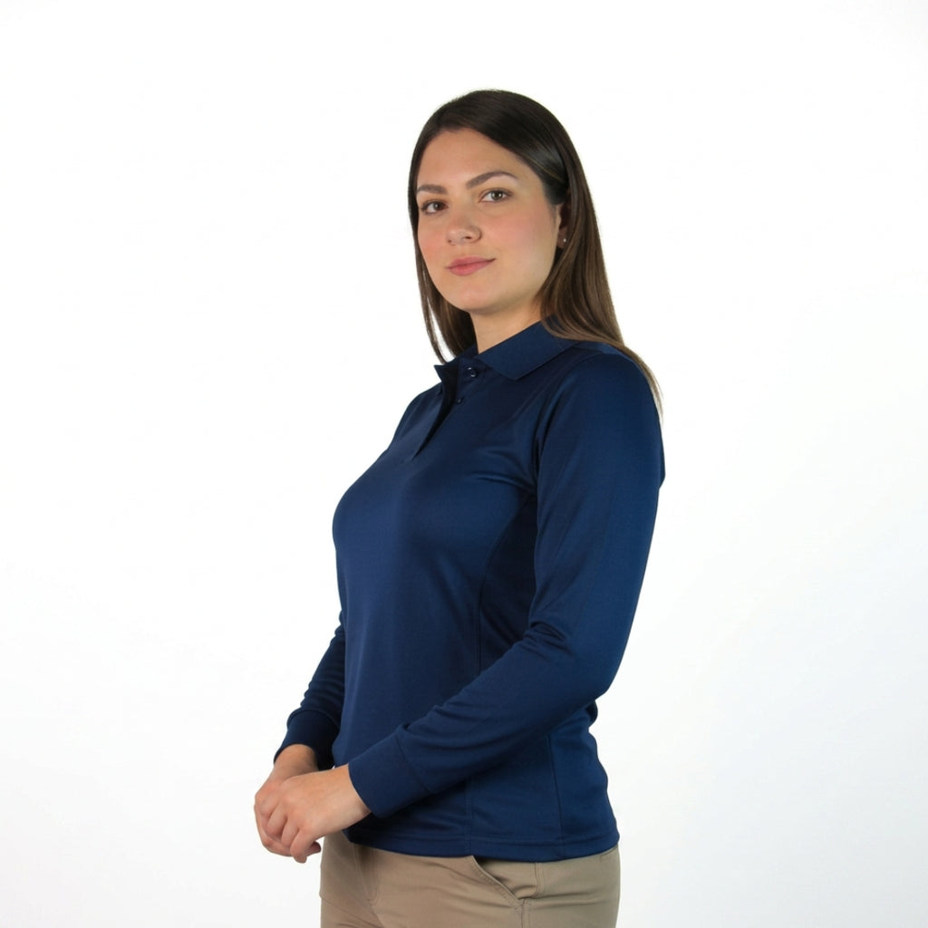 POLERON DRY FIT DAMA AZUL