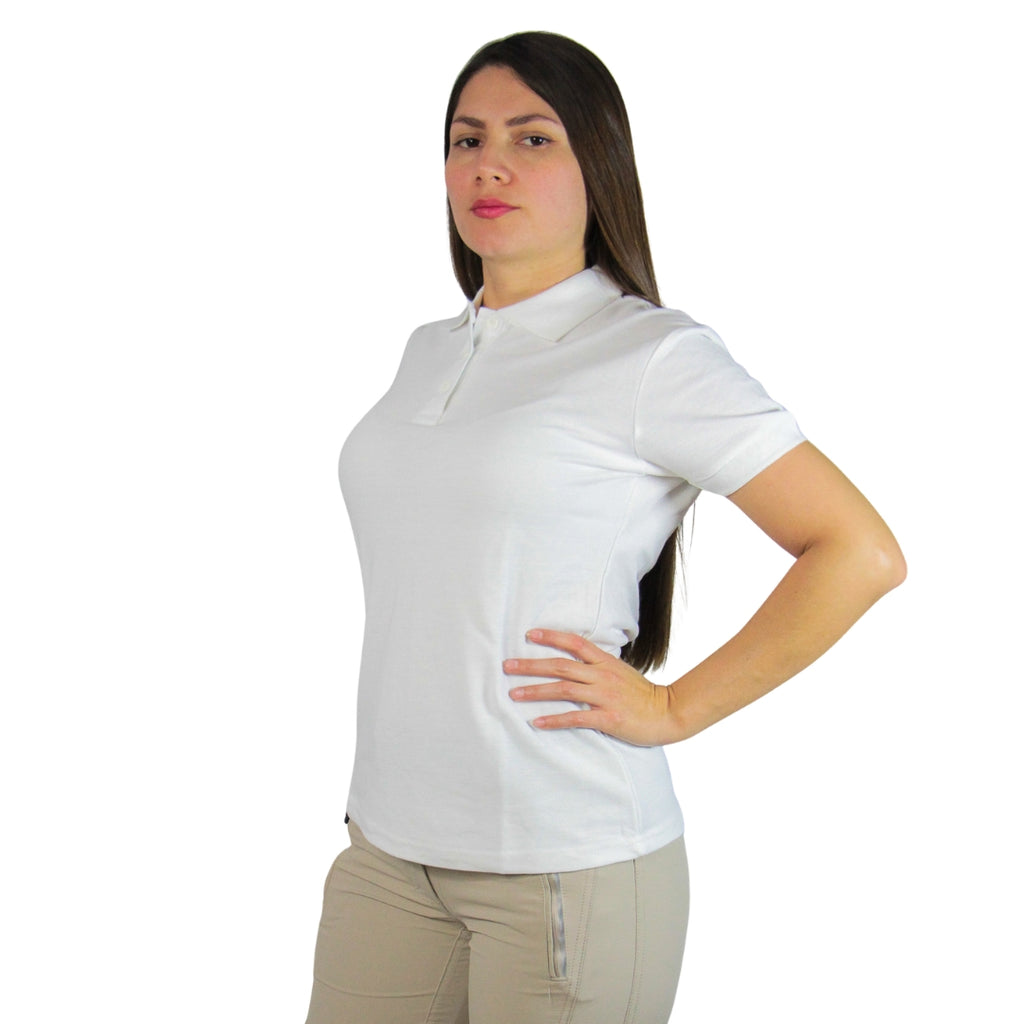 POLERA PIQUE IMPORTACION BLANCO DAMA