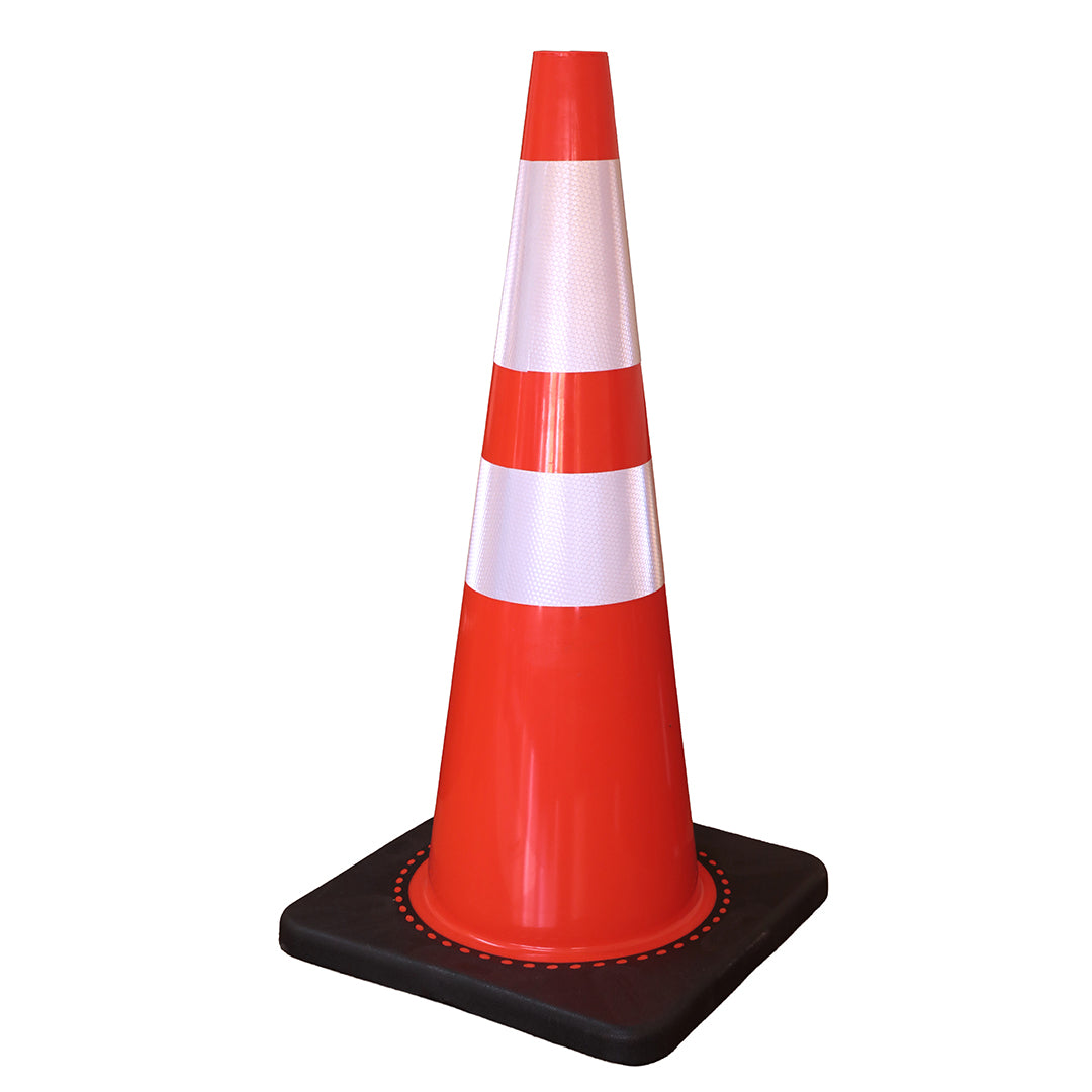 CONO PVC REFLECTANTE NARANJO 36 (BASE NEGRA)
