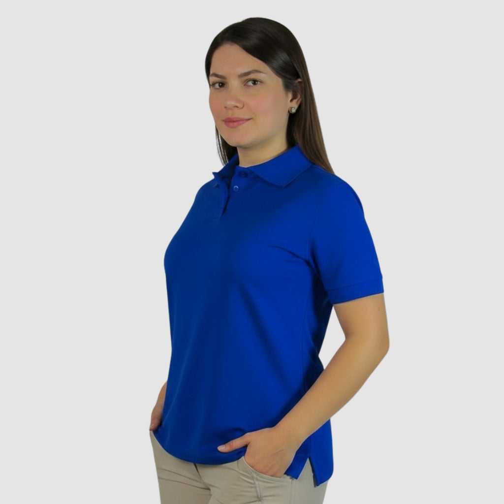 POLERA PIQUE IMPORTACION AZUL REY DAMA