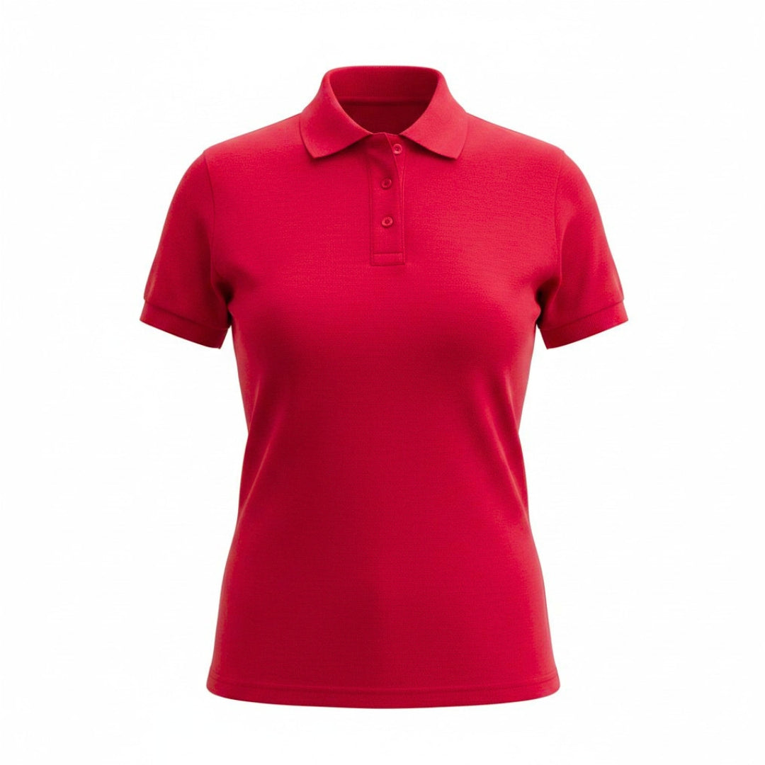 POLERA PIQUE IMPORTACION ROJO DAMA