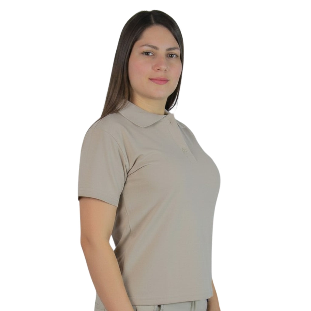 POLERA PIQUE NACIONAL BEIGE DAMA