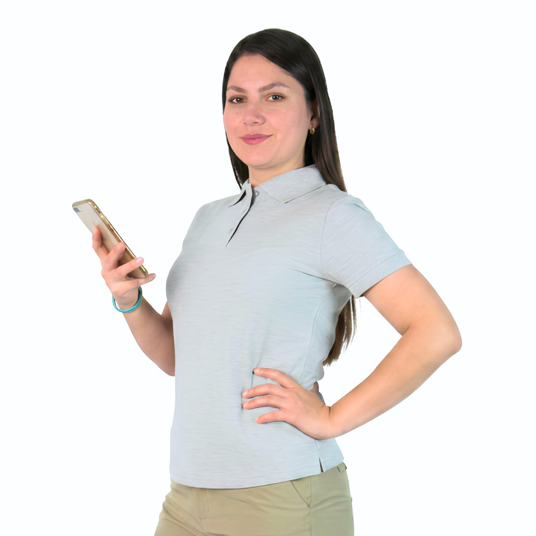 POLERA PIQUE IMPORTACION GRIS DAMA